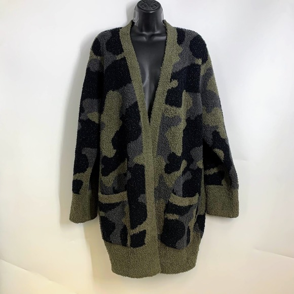 Barefoot Dreams Sweaters - Barefoot Dreams Women's Cozy Chic Camo Open Front‎ Cardigan Size XL